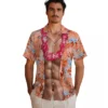 Denver Broncos Hawaiian Shirt - Personalized Baseball Floral Chest Illusion Orange Aloha Shirt
