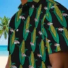 Denver Broncos Hawaiian Shirt - Personalized Baseball Floral Corn Motifs Black Green Aloha Shirt