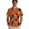 Denver Broncos Hawaiian Shirt - Personalized Baseball Floral Flamingo Leaf Motif Orange Aloha Shirt