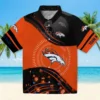 Denver Broncos Hawaiian Shirt - Personalized Baseball Floral Football Wave Orange Black Aloha Shirt