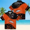 Denver Broncos Hawaiian Shirt - Personalized Baseball Floral Football Wave Orange Black Aloha Shirt