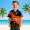 Denver Broncos Hawaiian Shirt - Personalized Baseball Floral Football Wave Orange Black Aloha Shirt