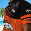 Denver Broncos Hawaiian Shirt - Personalized Baseball Floral Football Wave Orange Black Aloha Shirt