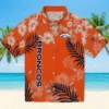 Denver Broncos Hawaiian Shirt - Personalized Baseball Floral Hibiscus Print Orange Aloha Shirt