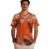 Denver Broncos Hawaiian Shirt - Personalized Baseball Floral Hibiscus Print Orange Aloha Shirt