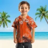 Denver Broncos Hawaiian Shirt - Personalized Baseball Floral Hibiscus Print Orange Aloha Shirt