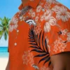 Denver Broncos Hawaiian Shirt - Personalized Baseball Floral Hibiscus Print Orange Aloha Shirt
