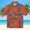 Denver Broncos Hawaiian Shirt - Personalized Baseball Floral Leafy Palms Orange Aloha Shirt