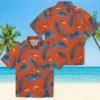 Denver Broncos Hawaiian Shirt - Personalized Baseball Floral Leafy Palms Orange Aloha Shirt