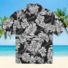 Denver Broncos Hawaiian Shirt - Personalized Baseball Floral Monstera Leaf Pattern Black Aloha Shirt