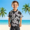 Denver Broncos Hawaiian Shirt - Personalized Baseball Floral Monstera Leaf Pattern Black Aloha Shirt