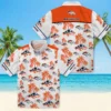 Denver Broncos Hawaiian Shirt - Personalized Baseball Floral Palm Island Print Orange White Aloha Shirt