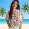 Denver Broncos Hawaiian Shirt - Personalized Baseball Floral Palm Island Print Orange White Aloha Shirt