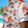 Denver Broncos Hawaiian Shirt - Personalized Baseball Floral Palm Island Print Orange White Aloha Shirt