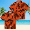 Denver Broncos Hawaiian Shirt - Personalized Baseball Floral Palm Leaf Orange Aloha Shirt