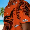 Denver Broncos Hawaiian Shirt - Personalized Baseball Floral Palm Leaf Orange Aloha Shirt