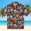 Denver Broncos Hawaiian Shirt - Personalized Baseball Floral Palm Pattern Orange Black Aloha Shirt