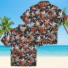 Denver Broncos Hawaiian Shirt - Personalized Baseball Floral Palm Pattern Orange Black Aloha Shirt