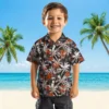 Denver Broncos Hawaiian Shirt - Personalized Baseball Floral Palm Pattern Orange Black Aloha Shirt