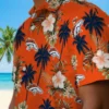 Denver Broncos Hawaiian Shirt - Personalized Baseball Floral Palm Tree Flower Orange Aloha Shirt
