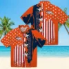 Denver Broncos Hawaiian Shirt - Personalized Baseball Floral Stitched Flag Orange Aloha Shirt