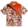 Denver Broncos Hawaiian Shirt - Personalized Baseball Floral Sunset Palms Orange White Aloha Shirt