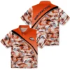Denver Broncos Hawaiian Shirt - Personalized Baseball Floral Sunset Palms Orange White Aloha Shirt
