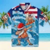 Denver Broncos Hawaiian Shirt - Personalized Baseball Floral Surfing Santa Blue Aloha Shirt