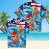 Denver Broncos Hawaiian Shirt - Personalized Baseball Floral Surfing Santa Blue Aloha Shirt