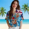 Denver Broncos Hawaiian Shirt - Personalized Baseball Floral Surfing Santa Blue Aloha Shirt