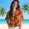 Denver Broncos Hawaiian Shirt - Personalized Baseball Floral Tribal Symbols Orange Aloha Shirt
