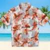 Denver Broncos Hawaiian Shirt - Tropical Leaves Orange White Aloha Shirt