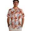 Denver Broncos Hawaiian Shirt - Tropical Leaves Orange White Aloha Shirt