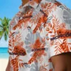 Denver Broncos Hawaiian Shirt - Tropical Leaves Orange White Aloha Shirt