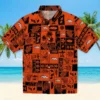 Denver Broncos Hawaiian Shirt - Tropical Patchwork Orange Black Aloha Shirt