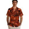 Denver Broncos Hawaiian Shirt - Tropical Patchwork Orange Black Aloha Shirt