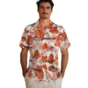 Denver Broncos Hawaiian Shirt - Tropical Plants Orange White Aloha Shirt