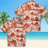 Denver Broncos Hawaiian Shirt - Tropical Plants Orange White Aloha Shirt