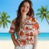 Denver Broncos Hawaiian Shirt - Tropical Plants Orange White Aloha Shirt