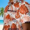 Denver Broncos Hawaiian Shirt - Tropical Plants Orange White Aloha Shirt