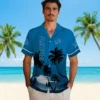 Detroit Lions Hawaiian Shirt - Beach Sunset Blue Black Aloha Shirt