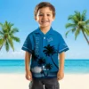 Detroit Lions Hawaiian Shirt - Beach Sunset Blue Black Aloha Shirt
