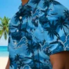 Detroit Lions Hawaiian Shirt - Coastal Palms Blue Aloha Shirt
