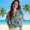Detroit Lions Hawaiian Shirt - Flamingo Foliage Blue Green Aloha Shirt
