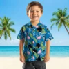 Detroit Lions Hawaiian Shirt - Flamingo Leaves Blue Aloha Shirt