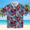 Detroit Lions Hawaiian Shirt - Floral Toucan Blue Red Aloha Shirt