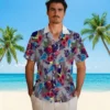 Detroit Lions Hawaiian Shirt - Floral Toucan Blue Red Aloha Shirt