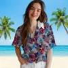 Detroit Lions Hawaiian Shirt - Floral Toucan Blue Red Aloha Shirt