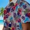 Detroit Lions Hawaiian Shirt - Floral Toucan Blue Red Aloha Shirt