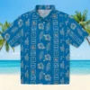 Detroit Lions Hawaiian Shirt - Framed Floral Blue Aloha Shirt